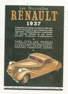 Cp , Collection LES ANCÊTRES DE L'AUTOMOBILE , Vierge  , Les Nouvelles RENAULT 1937 - Turismo