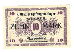 *germany Offizier  Gefangenenlager  Plassenburg 10 Mark  05.23a - Sonstige & Ohne Zuordnung