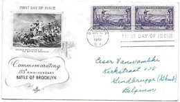 ETATS-UNIS - Paire De Yvert 554 Sur Enveloppe 1er Jour - Cad BROOKLYN Du 10 12 1957 - 175ème Anniversaire De La Bataille - Covers & Documents