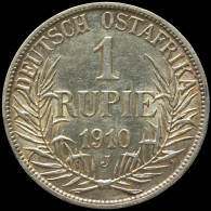 LaZooRo: German East Africa 1 Rupie 1910 J UNC Scarce - Silver - German East Africa