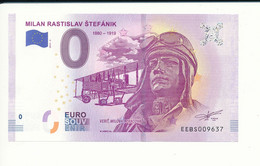 Billet Touristique  0 Euro - MILAN RASTISLAV ŠTEFÁNIK - EEBS- 2019-2 N°9637 - Billet épuisé - Andere & Zonder Classificatie