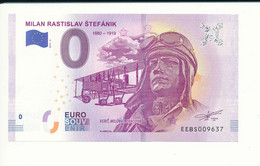 Billet Touristique  0 Euro - MILAN RASTISLAV ŠTEFÁNIK - EEBS- 2019-2 N°9637 - Billet épuisé - Autres & Non Classés
