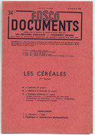 EDSCO DOCUMENTS- LES CEREALES-. N°8 Avril 1954-Pochette N°34-1ère Partie- Support Enseignants-Les Editions Scolaires - Learning Cards