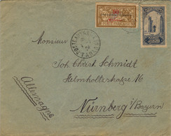 Delcampe - 1924 MAROC , SOBRE CIRCULADO , POSTA AUX ARMÉES / TADLA - NÜRNBERG , POSTE DE BENI MELLAL / VAGUEMESTRE D' ETAPES - Covers & Documents