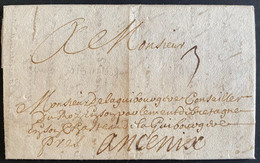 Lettre De 1689 Adréssée à Jacques Joachim Raoul Seigneur De La Guibourgère En Son Chateau Près Ancenis TAXE Manuscrite 3 - ....-1700: Vorläufer