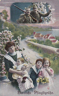 AK Pfingstgrüße - Frau Mit Kindern - Soldaten - Patriotika - Feldpost 1915 (62272) - Pentecôte