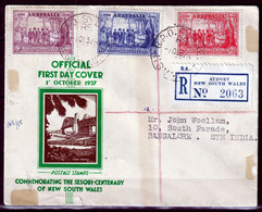 AUSTRALIA 1937 FIRST DAY COVER SESQUI CENTENARY  SEND To INDIA - Brieven En Documenten