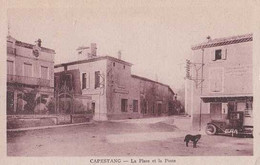34 - Capestang - La Place Et La Poste - Circulé En 1946 - TBE - Capestang