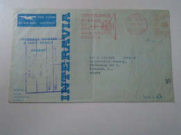 ZA401.7  Switzerland Suisse -cancel 1964  Geneve - Interavia .  - Ema -red Meter - Frankeermachinen