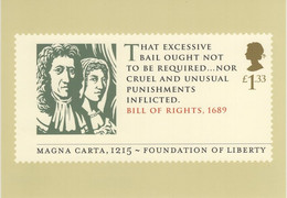 Great Britain 2015 PHQ Card Sc 3405 1.33pd Couple, GB Bill Of Rights Quote - Cartes PHQ