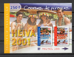 POLYNESIE  BLOC   N°  27   NEUF SANS CHARNIERE COTE  7.50€    HEIVA COURSE DE PIROGUES - Blocs-feuillets