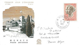 MONACO -  TIMBRES P.A. N° 90A  -  20F POSTE AERIENNE   -  1ER JOUR  - 1971 -  SEUL SUR LETTRE - Covers & Documents