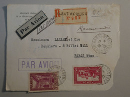 BJ14 MAROC   LETTRE DEVANT 1935 PAR AVION RABAT A PARIS FRANCE ++ AFFRANCH. INTERESSANT - Cartas & Documentos