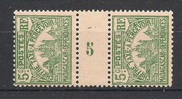 MADAGASCAR - 1908 - Taxe TT N°Yv. 10 - 5c Vert  - Paire Millésimée 5 - Neuf Luxe ** / MNH / Postfrisch - Portomarken