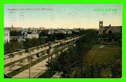 WINNIPEG, MANITOBA - BROADWAY AVE. LOOKING EAST - TRAVEL IN 1909 - PUB. BY E. P, CHARLTON & CO - - Winnipeg