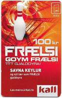 Faroe - Kall - Goym Fraelsi, Bowling Pin, Exp.08.2008, GSM Refill 100Kr, Used - Isole Faroe