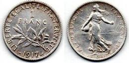 1 Franc 1917 Semeuse TTB+ - 1 Franc