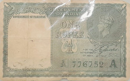 British India / PAKISTAN 1940 King George KGVI Rs.1 One Rupee C E Jones "Ovpt. GOVERNMENT Of PAKISTAN" As Per Scan - Pakistan