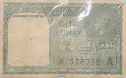 British India / PAKISTAN 1940 King George KGVI Rs.1 One Rupee C E Jones "Ovpt. GOVERNMENT Of PAKISTAN" As Per Scan - Inde