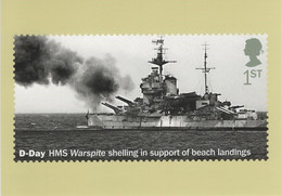 Great Britain 2019 PHQ Card Sc 3854 1st D-Day HMS Warspite Shelling - PHQ Karten
