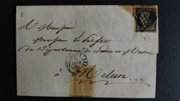 LETTRE PARIS A MELUN PREFET DE SEINE ET MARNE CERES LOSANGE - 1849-1850 Ceres