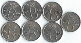 MM684 - BELGIË - BELGIUM - 7 X 25 CENTIMES - FRANS - 1968 - 1969 - 25 Centimes