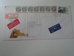 ZA402.5   Iceland - Island Registered Express Airmail Cover  Ca 1991 Reykjavík 1 - Sent To Hungary  Stamp Cat - Briefe U. Dokumente