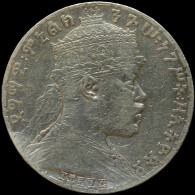 LaZooRo: Ethiopia 1 Birr 1892 VF - Silver - Etiopia