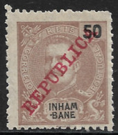 Inhambane – 1911 King Carlos Overprinted REPUBLICA 50 Réis Mint Stamp - Inhambane
