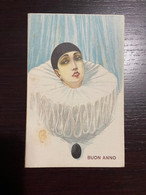 Chiostri Pierrot Buon Anno Anni 20 Ed. Ballerini Fratini Art Deco N° 215 Azzurro - Chiostri, Carlo
