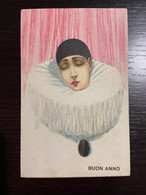 Chiostri Pierrot Buon Anno Anni 20 Ed. Ballerini Fratini Art Deco N° 215 Rosa - Chiostri, Carlo