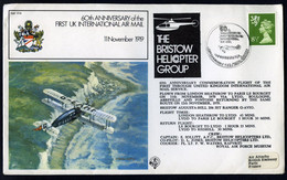 BRISTOW HELICOPTER GROUP : 60th ANNIVERSARY - FIRST UK INTERNATIONAL AIR MAIL, 1919 / LE BOURGET / TRANSAIR FRANCE - Ensayos, Pruebas & Reimpresiones