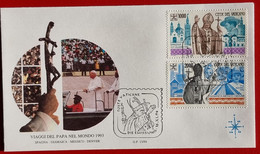 VATICANO VATIKAN VATICAN 1994 POPE JOHN PAUL PILGRIMAGE SPAIN MEXICO JAMAICA VIAGGI PAPA SPAGNA GIAMAICA MESSICO USA - Storia Postale