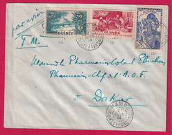 LETTRE FM SURTAXE PAR AVION MAMOU GUINEE FRANCAISE POUR DAKAR 1944 LETTRE COVER - Lettres & Documents