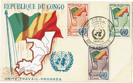 CTN27B - REP. DU CONGO FDC BRAZZAVILLE 11/3/1961 (PLI A GAUCHE) - FDC