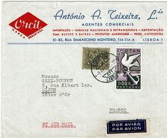 CTN27B - PORTUGAL LETTRE AVION LISBOA / DIJON 9/4/1960 - Briefe U. Dokumente