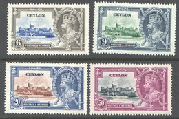 1935 Silver Jubilee SG 379-382 Mint Light Hinge - Ceylon (...-1947)