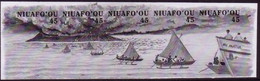 Tonga Niuafo'ou 1996 Proof Strip Showing Volcano Eruption On Tin Can Mail Island In 1946 - Volcans