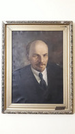 Portrait Of Lenin Signed Vasilenko 1973, Soviet Author, With Political Dedication - Huiles
