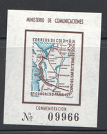 1960  Map Of PanAmerican Highway In Colombia Souvenir Sheet Sc 372 ** MNH - Colombia