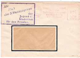 62739 - DDR - 1951 - 24Pfg AbsFreistpl MUELSEN - ... STOFFWEBEREI ... A FensterBf M PropStpl "Weltfestspiele ..." - Briefe U. Dokumente