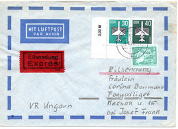 62763 - DDR - 1983 - 40Pfg Luftpost MiF A LpEilBf FRANKFURT -> FONYOD (Ungarn) - Lettres & Documents