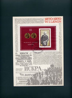 DDR Block 31  Gedenkblatt ISKRA Lenin 1970  (24817) - 1e Dag FDC (vellen)