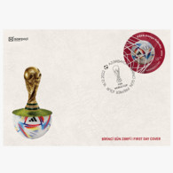Azerbaijan Stamps 2022 "FIFA World Cup 2022" Unusual Shape FDC First Day Cover - 2022 – Qatar