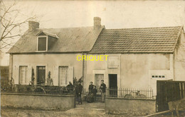 89 Flogny, Carte Photo De La Maison " Les Bruyères " Avec Famille Nommée ( Premery ) Et Charrettte, 1912 - Flogny La Chapelle