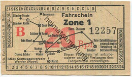 Deutschland - Werder - Städtischer Kraftwagenverkehr Werder (Havel) - Fahrschein 20Rpf. - Europe