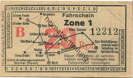 Deutschland - Werder - Städtischer Kraftwagenverkehr Werder (Havel) - Fahrschein 20Rpf. - Europa