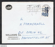 DENMARK: 1969 COVERT WITH 90 BLUE AND BLACK 90 Ore (YV / TELL. 484) - TO GERMANY - Lettres & Documents