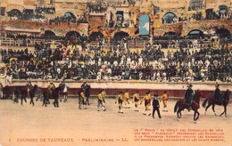 CPA - CORRIDA - Course De Taureaux - 1 - Préliminaires - LL - Colorisée - Corridas