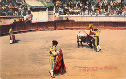 CPA - CORRIDA - Course De Taureaux - 5 - Une Bonne Pose De Banderilles - LL - Colorisée - Corridas